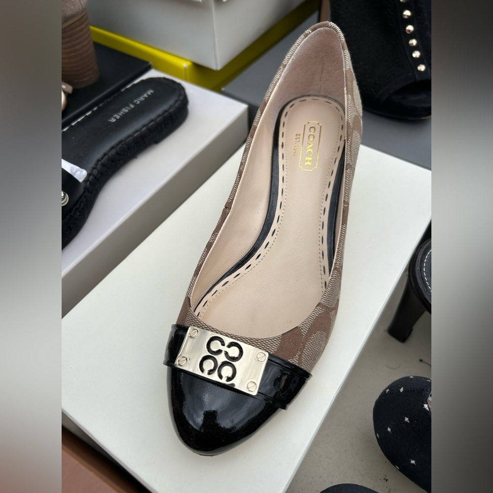 Coach Women's Brown and Tan Wedges